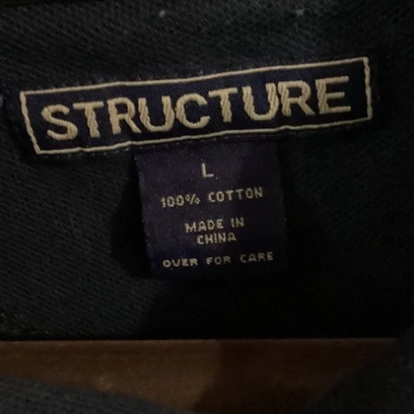 Structure Men’s Large Long Sleeve Striped Polo - Picture 2 of 6